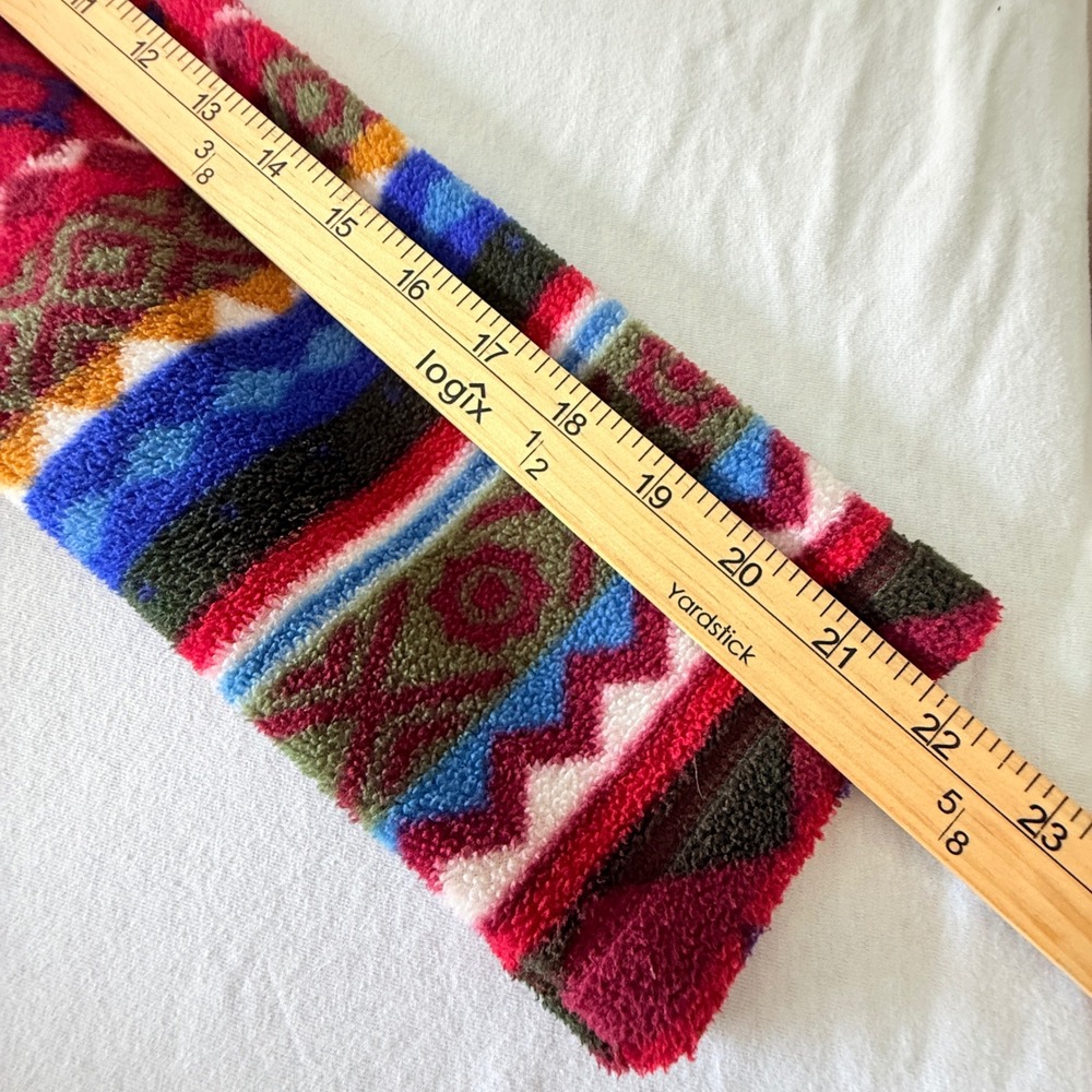 Vintage Studio Works Fleece Hoodie Women Geometric Aztec Button 90s - Picture 10 of 11